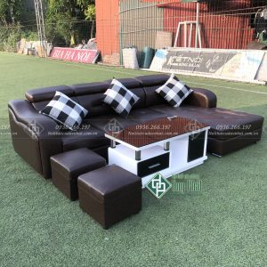 Thanh lý bộ sofa góc bọc da hàn quốc mới 100%
