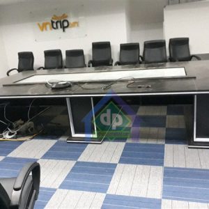 Bàn họp gỗ MDF 4mx2m màu đen mới 100% giá 11tr