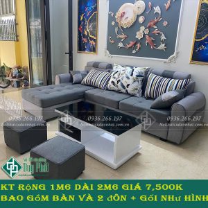 sofa góc bọc nỉ cao cấp kt 1m6x2m6 mới 100%