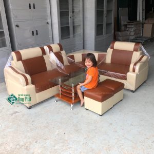 Thanh lý bộ sofa góc màu vàng chanh mới 100% giá thanh lý 2300k