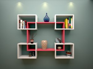 Kệ gắn tường 5 ô vuông lồng nhau Kệ gắn tường 5 ô vuông lồng nhau