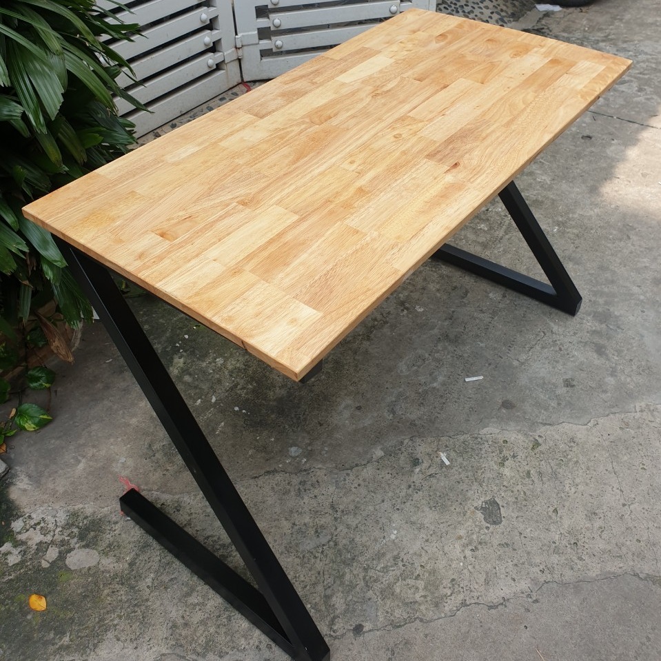 Bàn làm việc chữ Z mặt gỗ cao su